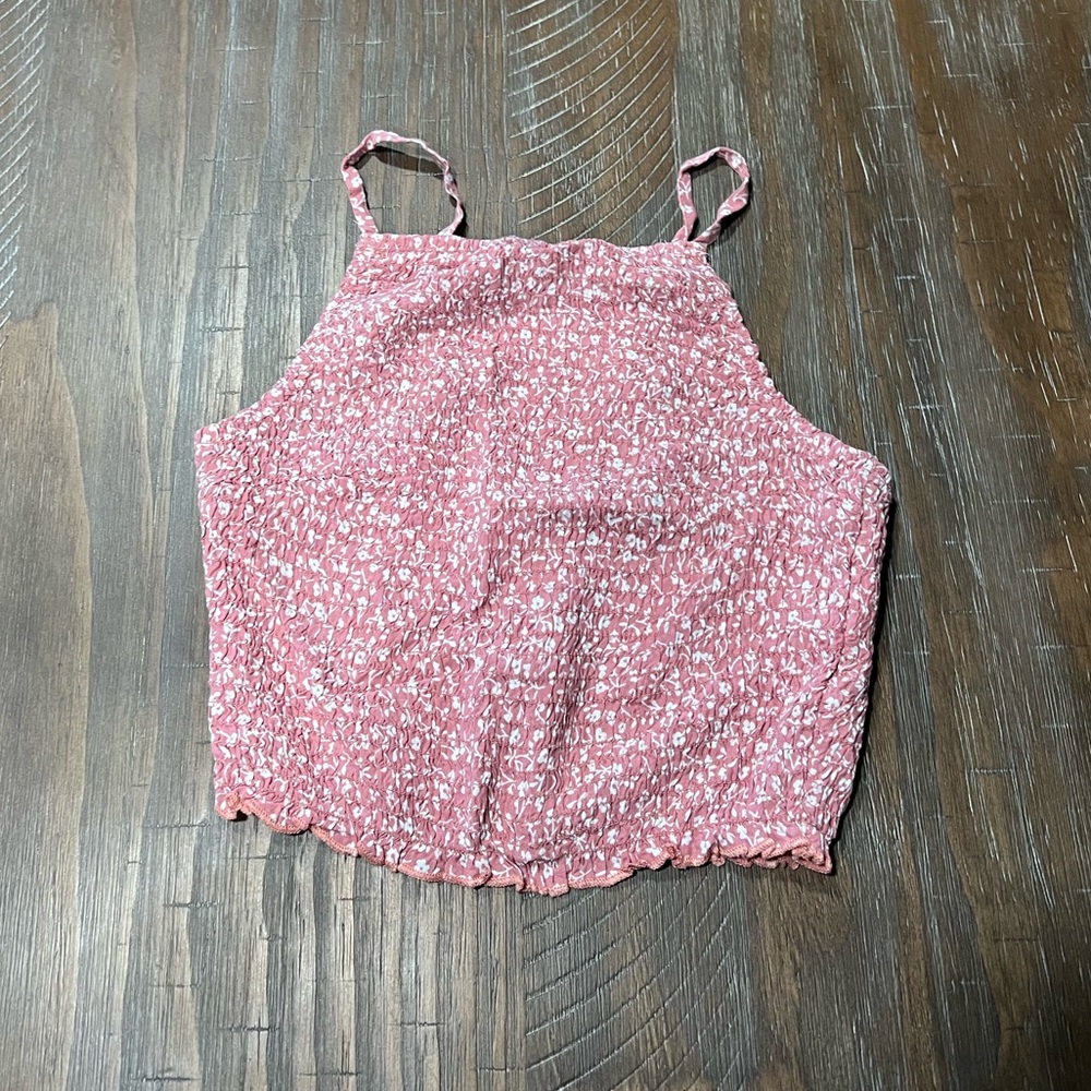 Hollister Coral Floral Tank